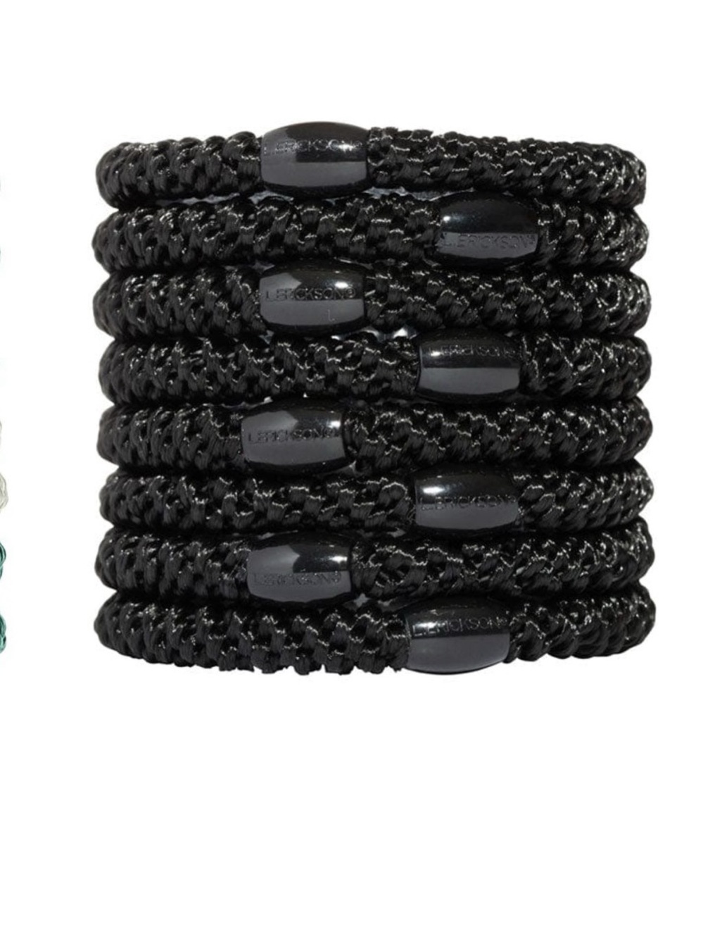 L Erickson France Luxe Grab & Go Pony 8 Pack Hair Ties Black 8-Pack- NWOT